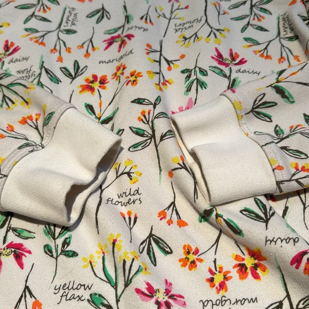 Land’s End Serious Sweats vintage wildflowers crew neck sweatshirt size small - Picture 4 of 5